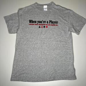 Vintage Tennessee River Poker T-Shirt Sz M Gray – “When You’re a Player” Casino